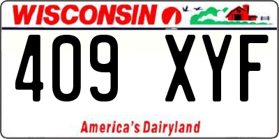 WI license plate 409XYF