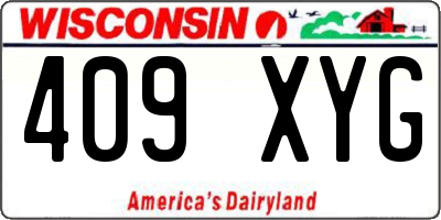 WI license plate 409XYG