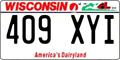 WI license plate 409XYI