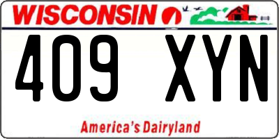 WI license plate 409XYN