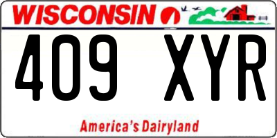WI license plate 409XYR