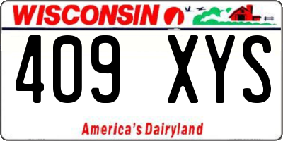 WI license plate 409XYS