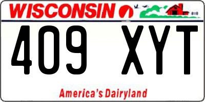 WI license plate 409XYT