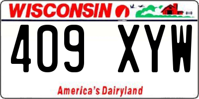 WI license plate 409XYW