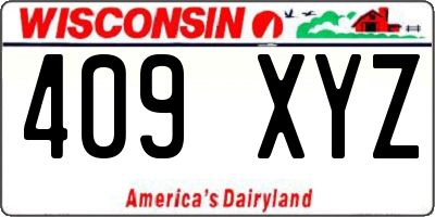 WI license plate 409XYZ