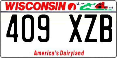 WI license plate 409XZB