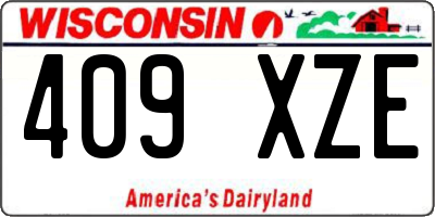 WI license plate 409XZE