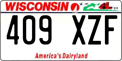 WI license plate 409XZF