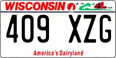 WI license plate 409XZG