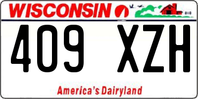 WI license plate 409XZH