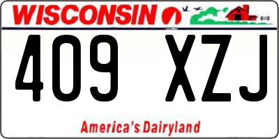 WI license plate 409XZJ