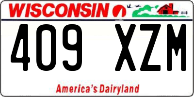 WI license plate 409XZM