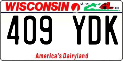 WI license plate 409YDK