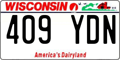 WI license plate 409YDN