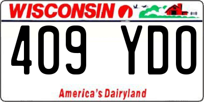 WI license plate 409YDO