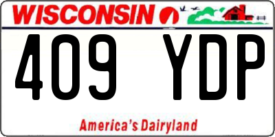 WI license plate 409YDP