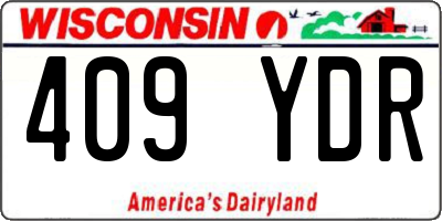 WI license plate 409YDR