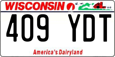 WI license plate 409YDT