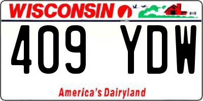 WI license plate 409YDW