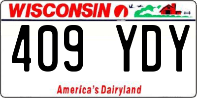WI license plate 409YDY