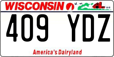 WI license plate 409YDZ