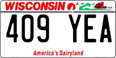 WI license plate 409YEA