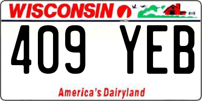 WI license plate 409YEB