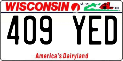 WI license plate 409YED