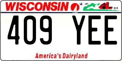 WI license plate 409YEE