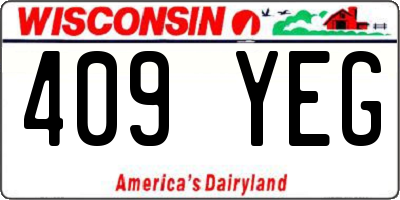 WI license plate 409YEG