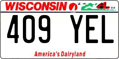 WI license plate 409YEL