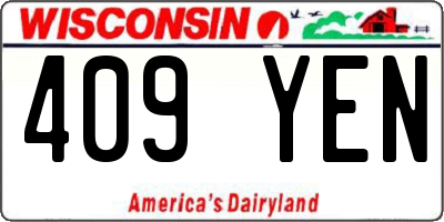 WI license plate 409YEN