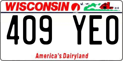WI license plate 409YEO