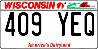 WI license plate 409YEQ