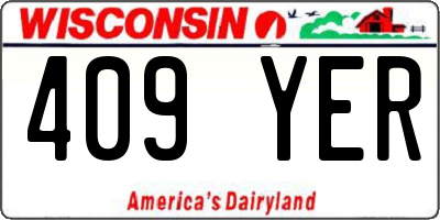 WI license plate 409YER