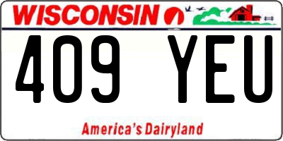 WI license plate 409YEU