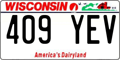WI license plate 409YEV