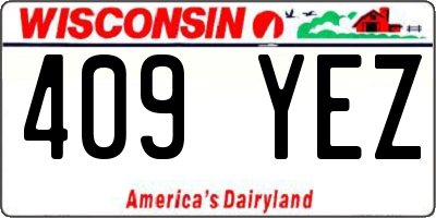 WI license plate 409YEZ