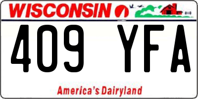 WI license plate 409YFA