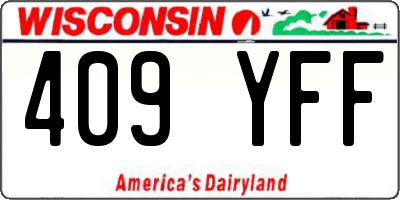 WI license plate 409YFF