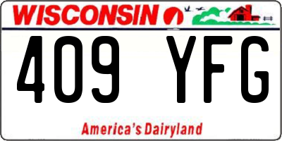WI license plate 409YFG