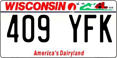 WI license plate 409YFK