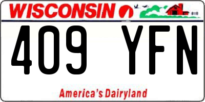 WI license plate 409YFN