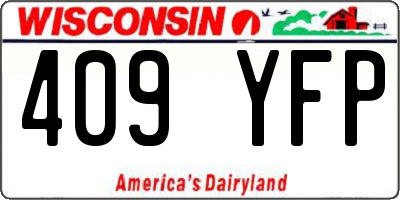 WI license plate 409YFP