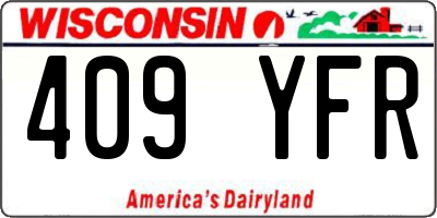 WI license plate 409YFR