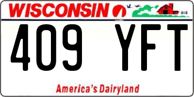 WI license plate 409YFT