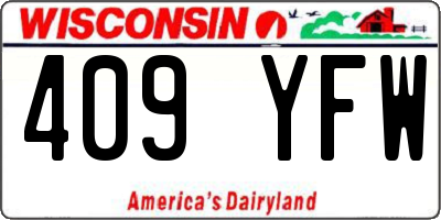 WI license plate 409YFW