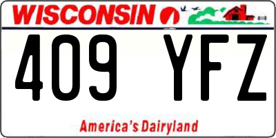 WI license plate 409YFZ