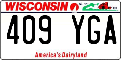 WI license plate 409YGA