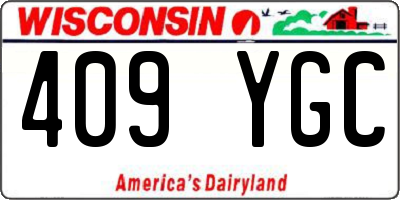 WI license plate 409YGC
